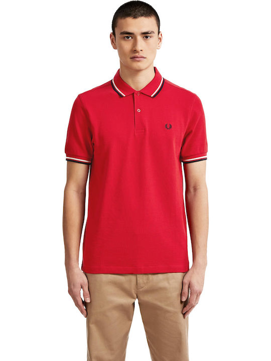 Fred Perry Ανδρικό T-shirt Polo Κόκκινο