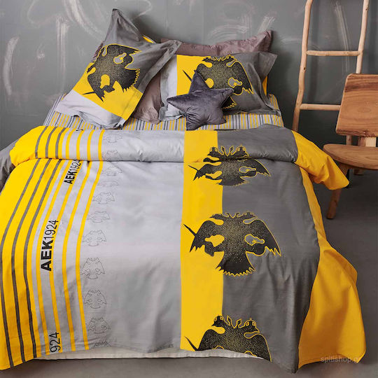 Palamaiki AEK Coverlet Queen Size Cotton Yellow 230x240cm