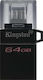 Kingston DataTraveler microDuo 3.0 G2 64GB USB 3.0 Stick cu conexiune USB-A & micro USB-B Negru