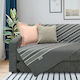 Lino Home Ριχτάρι Τριθέσιου Καναπέ Sonia 180x300 Dark Grey