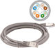 A-LAN U/FTP (STP) Cat.6a (Gigabit) Καλώδιο Δικτύου Ethernet 0.5m Γκρι