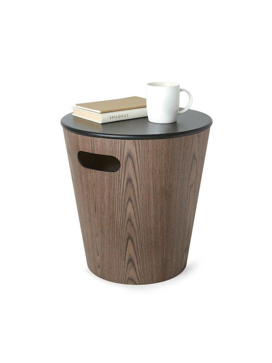 Rund Beistelltisch Woodrow aus Massivholz Braun L40.6xB40.6xH40.6cm