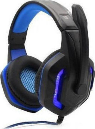 Komc G311 Over Ear Gaming Headset με σύνδεση 2x3.5mm / USB Black/Blue