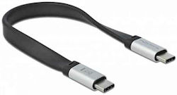 DeLock Flat USB 3.1 Cable USB-C male - USB-C male Black 0.22m (85926)