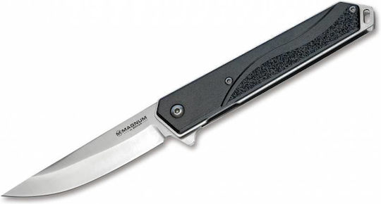 Boker Magnum Japanese Iris Pocket Knife Black in Sheath