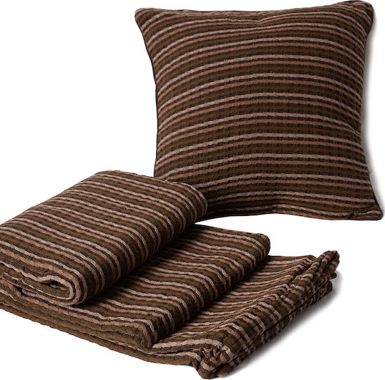 Silk Fashion Multisquare Ριχτάρι Διθέσιου Καναπέ 180x240εκ. Καφέ 6978000000078