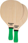 Summer Club Beach Rackets Set Beige 350gr with Straight Handle Green