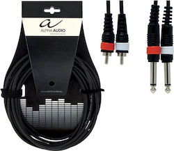 Alpha Audio Basic Line Cable 2 x 6.3mm male - 2x RCA male 6m (190.220)