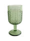 Marva Toskani Set of Glasses for White and Red Wine made of Glass Rattan Green Stemmed 225ml 6pcs