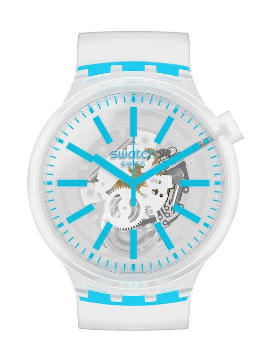 Swatch Big Bold Watch with White Rubber Strap