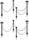 vidaXL Set of 4 Stake Solar Lights Lanterns Cold White with Photocell