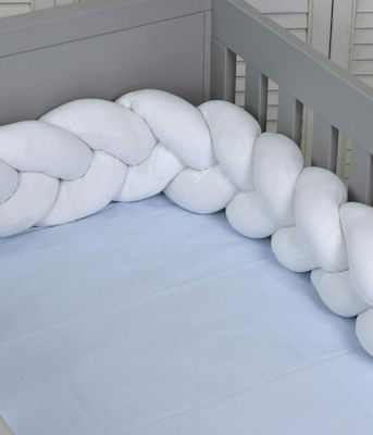 Baby Oliver Design Crib Bumpers Braided Inside White 18x200cm