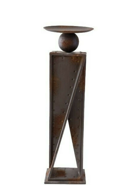 Candle Holder Metal in Brown Color 12x12x45cm 1pcs