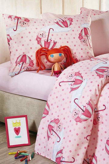 Whitegg Bettwäsche-Set Einzel Baumwolle C016-1 Rosa 160x240cm 3Stück
