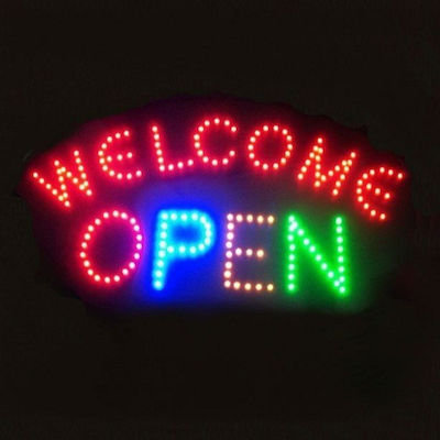 Welcome Open LED Beschriftung Einseitig 50x26cm