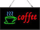 Coffee Motion LED Sign One - Sided Green 43.3x23.3cm Green