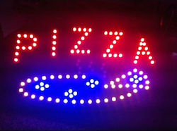Pizza Πινακίδα LED με Κίνηση Μονής Όψης 50x26cm Pizza Πινακίδα LED με Κίνηση Μονής Όψης 50x26cm