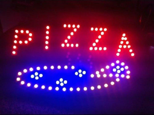 Pizza LED Signs with Motion One - Sided 50x26cm