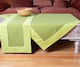 Silk Fashion Tablecloth Cotton with Embroidery Set Bg17 Green/Cypress 8 140x180cm