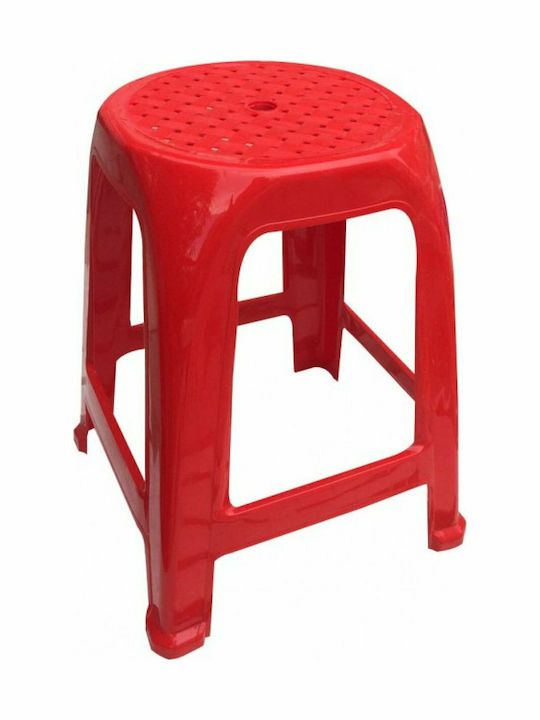 Plastic Stool Outdoor Κόκκινο 1pcs 37x37x47cm