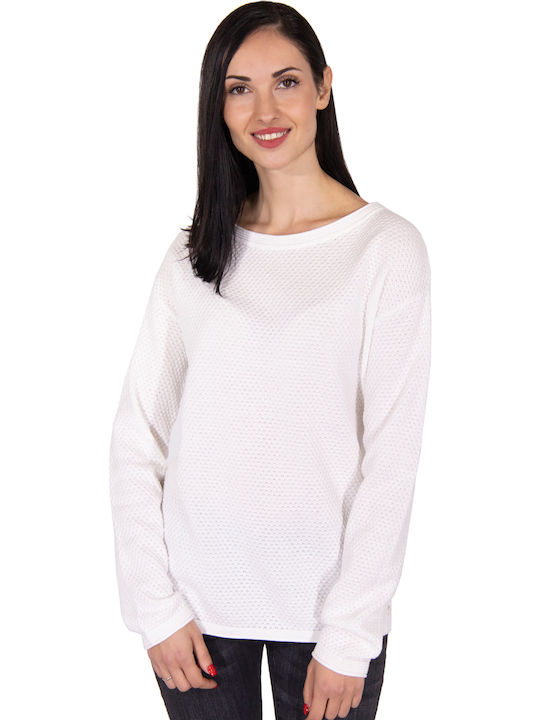 Tom Tailor Winterlich Damen Bluse Langärmelig Weiß 1015111-10315