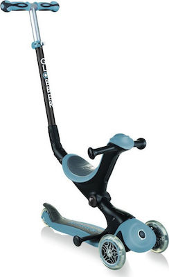 Globber Kids Scooter Foldable Go-Up Deluxe 3-Wheel with Seat for 3+ Years Blue