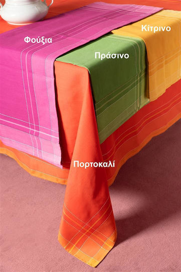 Silk Fashion Față de masă cu Broderie Set 2536 Fuchsia 160x220cm