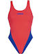 Arena Wide Strap Racerback Activewear Swimsuit Solid Red