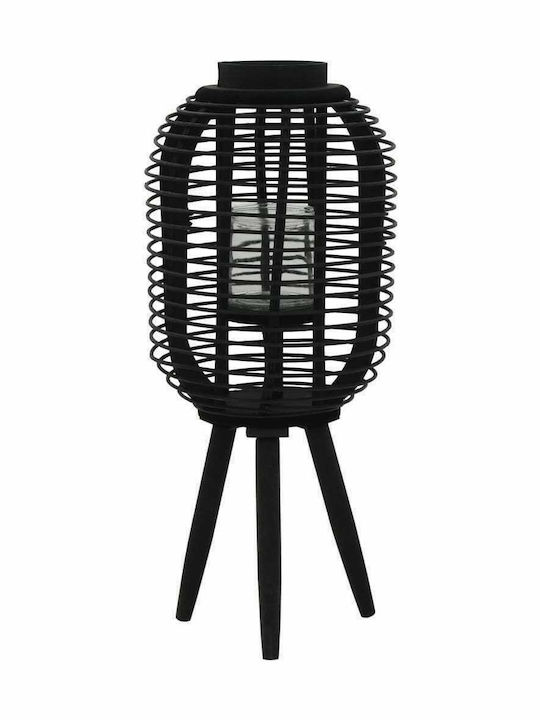 vidaXL Κηροπήγιο Ξύλινο Μαύρο 27.5x27.5x37εκ.