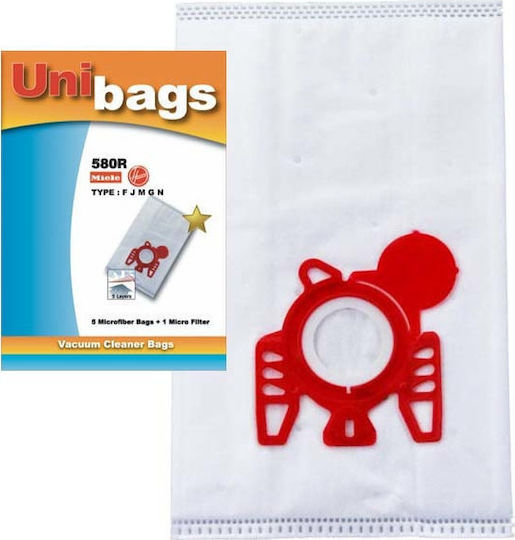 Unibags 580R10 Σακούλες Σκούπας 5τμχ Συμβατή με Σκούπα Hoover / Miele