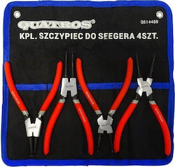Quatros Werkzeuge Sicherungsringzange Gebogene Länge 175mm 4Stücke QS-14459