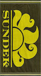 Sundek New Classic Logo Strandtuch Baumwolle Grün mit Fransen 180x100cm.
