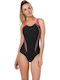 Fit Laneback Athletic One-Piece Swimsuit Black