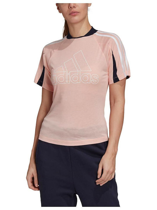 Aeroready Women's T-shirt Fast Drying Striped Haze Coral