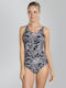 Boom Allover Athletic One-Piece Swimsuit Black