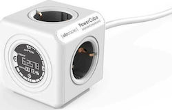 Allocacoc Extended Monitor PowerCube 4 Θέσεων με Καλώδιο 1.5m/ Γκρι