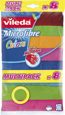 Vileda Colors Cleaning Cloths with Microfibers General Use Multicolour 30x30cm 8pcs