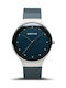 Bering Time Classic Uhr mit Marineblau Metallarmband