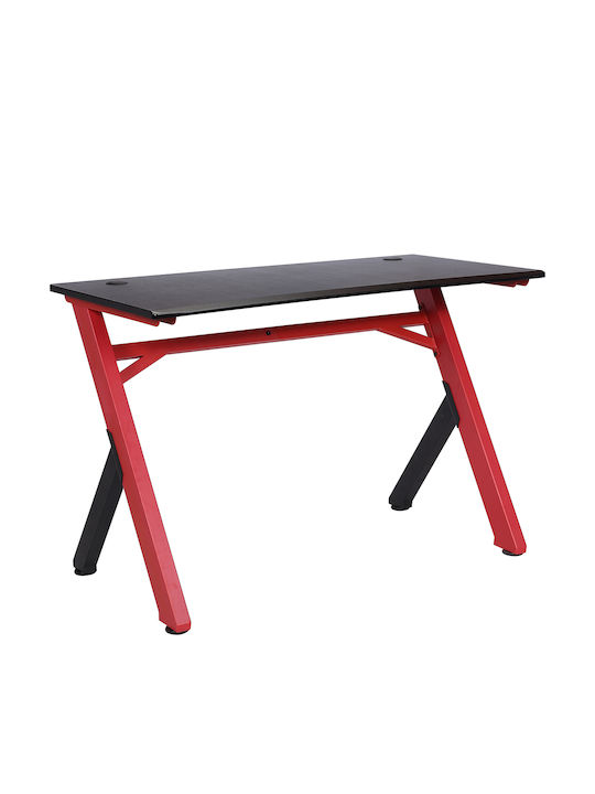 Birou de Jocuri Varr Gaming Monaco Lemn Roșu cu Picioare Metalice 120x60x80cm