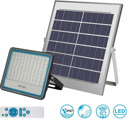 Foyu Wasserdicht Solar LED Flutlicht 120W Kaltweiß 6500K mit Fernbedienung IP67