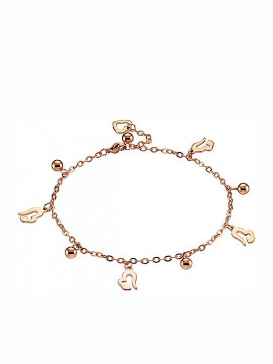 Foot chain steel 316L pink-gold Art 03736