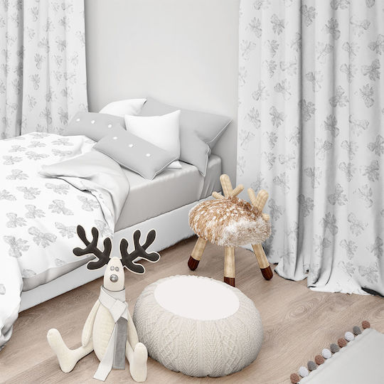 Lino Home Kids Rod Pocket Curtain Ellie 801 Gray 8000000722 135x270cm