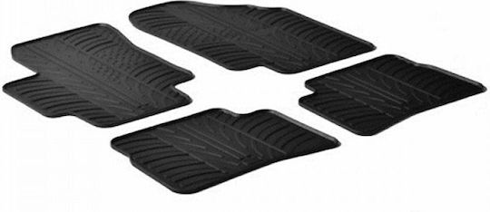 Lampa Set of Front and Rear Mats 4pcs Tray Type for Kia Rio Hyundai Accent Black