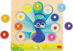 Holz Kinder Steckpuzzle Pfau 9pcs Goula Holz Kinder Steckpuzzle Pfau 9pcs Goula