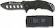 K25 Pocket Knife Black with Blade made of Stainless Steel in Sheath