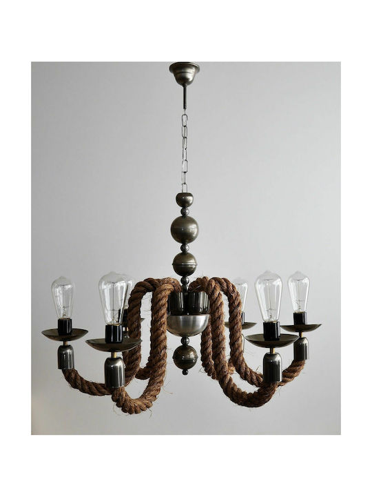 23 Home Νο.180-6 Candelabru Ø80cm cu Frânghie Maro