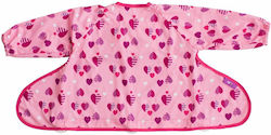 Tidy Tot Cover & Catch-Pink Hearts Waterproof Coverall Silicone with Hoop & Loop Fastener, Pocket & Sleeves Pink for 20 m+