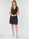 Summer Mini Wrap Dress Black