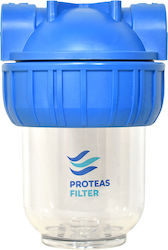 Proteas Filter PFCS1-BR5-34 Συσκευή Φίλτρου Νερού Κεντρικής Παροχής / Κάτω Πάγκου Μονή 3/4'' EW-021-0110