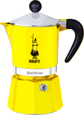 Bialetti Rainbow Μπρίκι Espresso 3cups Κίτρινο